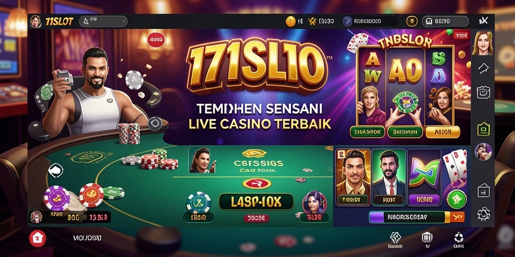 Screenshot gameplay 171SLOT menampilkan dealer langsung dan interaksi permainan.
