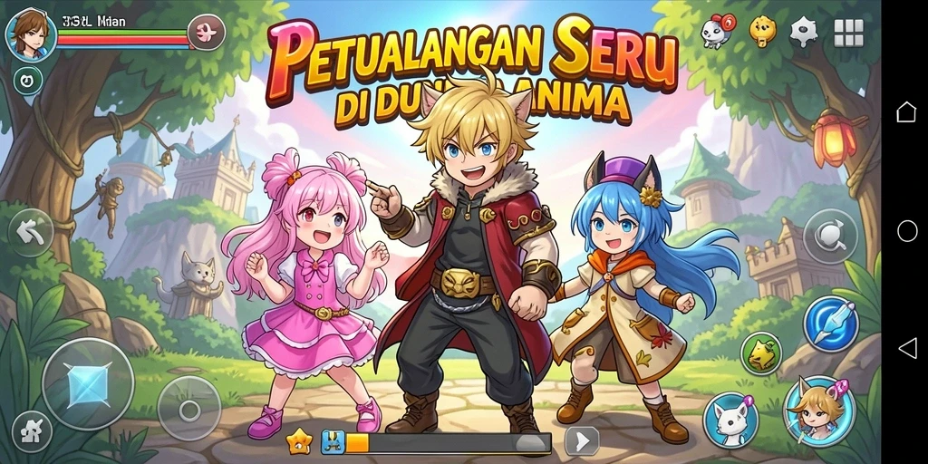 Tampilan menarik gameplay 33L dengan karakter anime yang menawan.