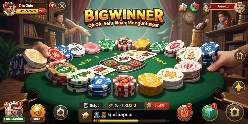 Screenshot gameplay BIGWINNER menampilkan keseruan permainan QiuQiu.