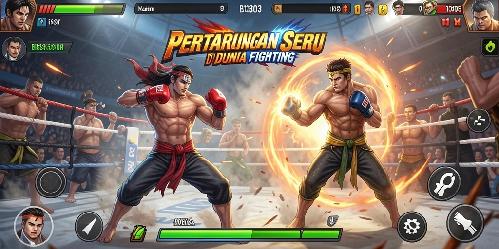 Screenshot BOY303 menampilkan aksi pertarungan karakter yang menegangkan.