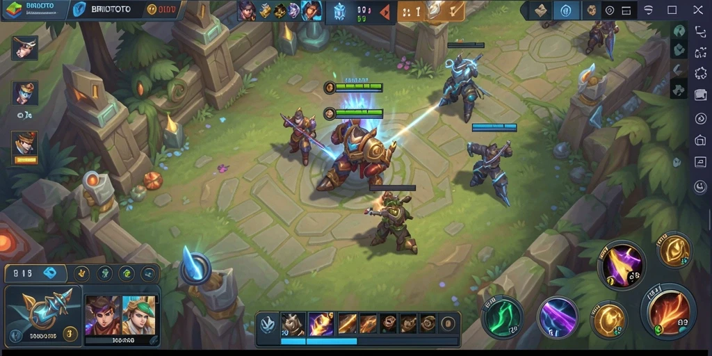 Tangkapan layar gameplay seru BRIOTOTO saat pertarungan tim.