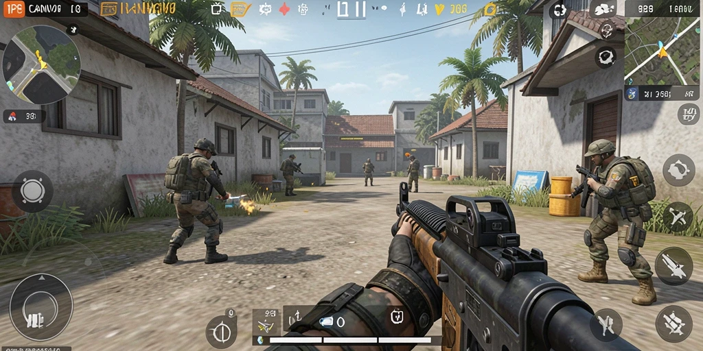 Screenshot CANVA168 menampilkan aksion seru dalam gameplay TPS yang mendebarkan.