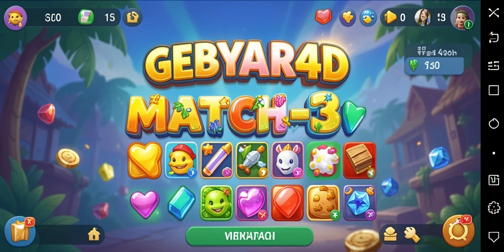 Screenshot utama GEBYAR4D menampilkan gameplay menawan dari permainan Match-3.