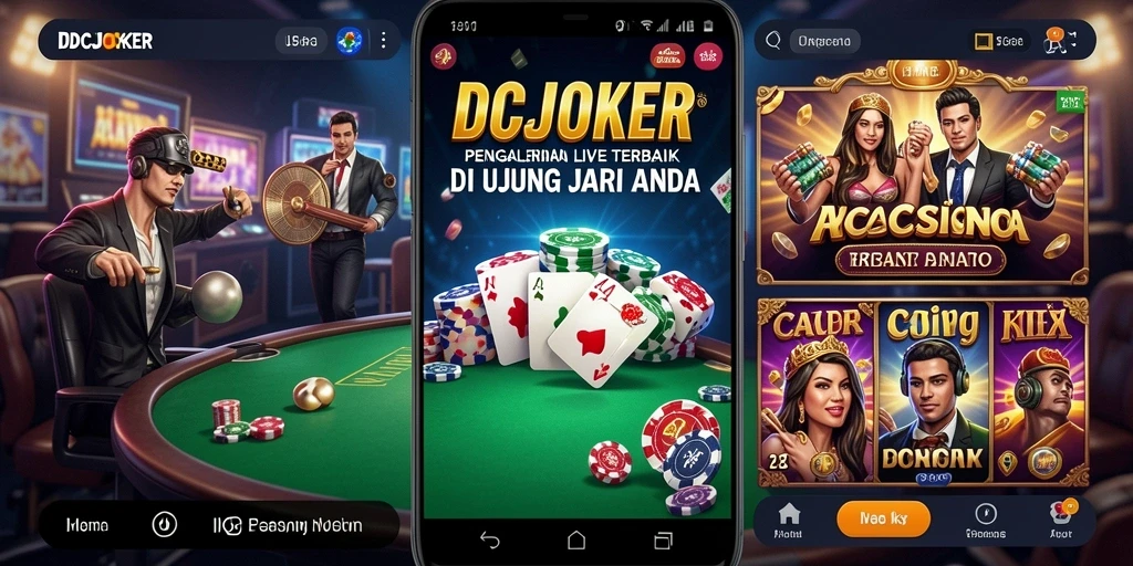 Screenshot utama IDCJOKER menunjukkan dealer langsung dalam aksi di permainan Live Casino.