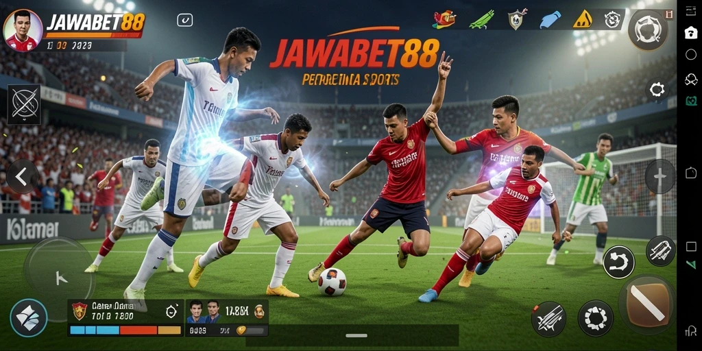 Tampilan gameplay JAWABET88 yang mendebarkan dan penuh aksi olahraga.
