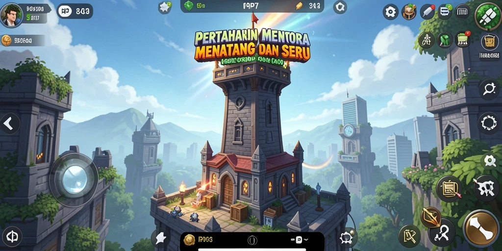 Tampilan gameplay Tower Defense yang menarik dalam PP7.