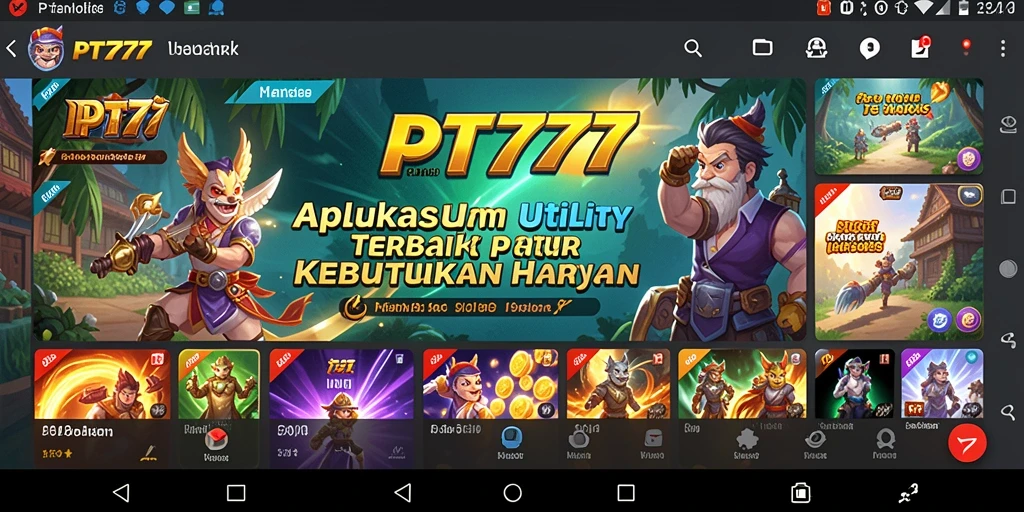Screenshot utama PT777 menampilkan antarmuka pengguna yang sederhana dan intuitif.