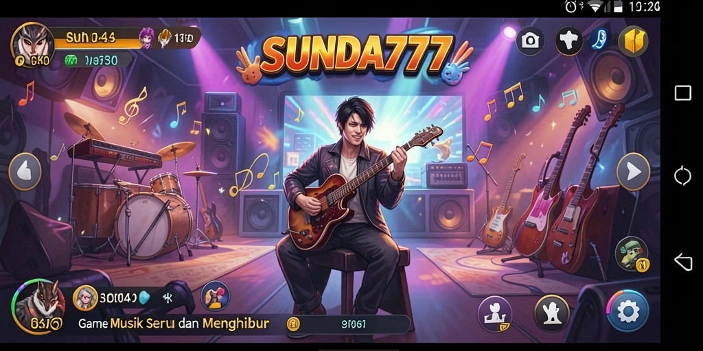 Screenshot SUNDA777 menampilkan gameplay yang seru dengan berbagai genre musik.