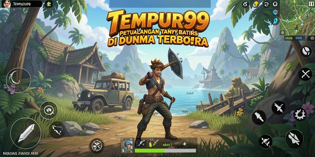 Screenshot TEMPUR99 menunjukkan petualangan epik di dunia terbuka.